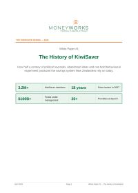 White Paper #1 The History of KiwiSaver